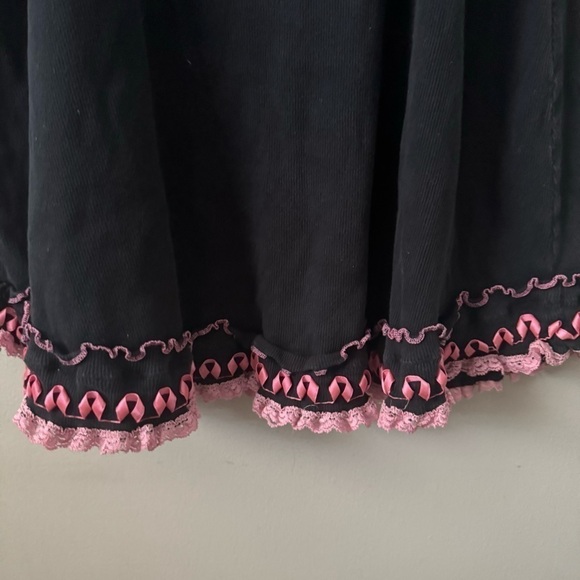 Y2K coquette black and  pink frilly slip dress S/M - Picture 6 of 6